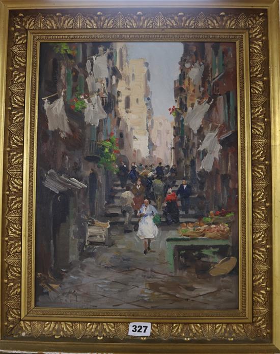 Fortini Italian street scene 39.5 x 29.5cm
